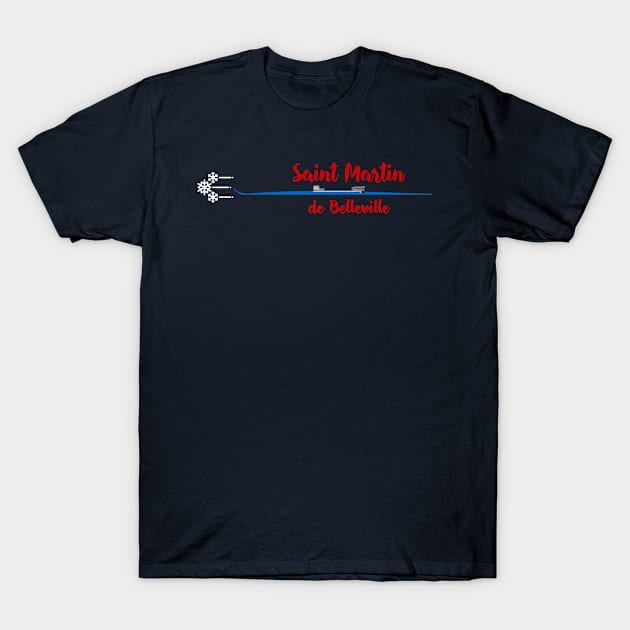 Ski Saint Martin de Belleville, France T-Shirt by ArtDesignDE